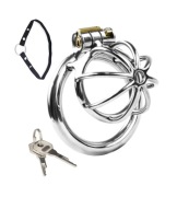 Stalowy mały pas cnoty, Chastity Cage klatka na penisa + Pasek oring 45mm