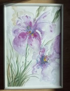 Akwarela z kwiatami - obrazek format A4. 