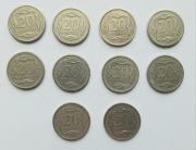 20 groszy x 10 sztuk, pierwsze roczniki, okazja
