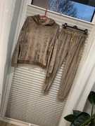 Welurowy dres pakuten spodnie bluza S