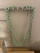 NASZYJNIK - kolor miętowy, plastikowy, gruby łańcuch - dł. 24 cm