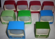 Miniaturowe telewizorki z przezroczami - 9 sztuk