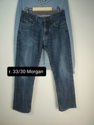 Morgan granatowe jeansy męskie 33x30 klasyczne slim lekko zwężane 