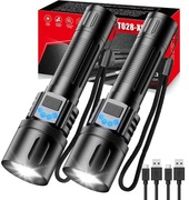 Zestaw 2x Latarka LED Taktyczna XHP50 | Zoom | 4 tryby | USB-C