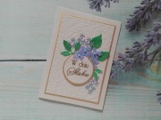 Kartka ślubna handmade, ecru #8, A6, w zestawie z kopertą, ręcznie robiona