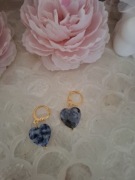 Kolczyki handmade ze stali nierdzewnej z naturalnych kamieni lapis lazuli 