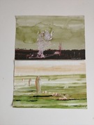 Leszek Piechowski artysta trójmiejski, dwie abstrakcje Gdynia morze 