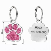 z GRAWEREM: adresówka, identyfikator, lokalizator, brelok - łapka rose red