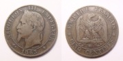 Francja 5 centimes 1863 r. BB