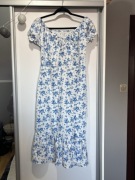 Sukienka L midi kwiaty bufki romantyczna