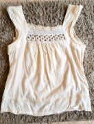 H&M Bluzka  z koronką bawełna rozm. S