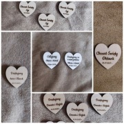 Scrapki drewno serce grawer 4cm 30szt.