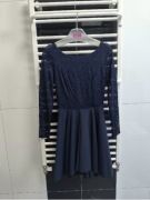 Sukienka wieczorowa koktajlowa r. XS 34 nowa asymetryczna koronka