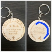 Brelok dwustronny, grawerowany, dowolny tekst