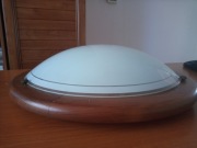Plafon sufitowy 2x60W e27 drewno + szkło mleczne