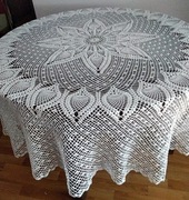 Niezwykły obrus szydełkowy handmade - Biały średnica 200 cm