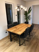 STÓŁ ROZKŁADANY DĘBOWY NOGI PROSTE LOFT RUSTIC