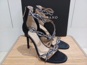 welurowe czarne sandały na obcasie Marciano by Guess 37 wkładka 24 cm nowe