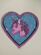 Duża naszywka z odwracanymi cekinami - konik