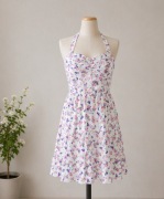 Biała sukienka XXL sukienka w kwiatki pin-up girl sukienka na lato Y2K