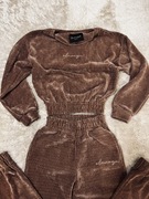 Dres welurowy O’la Voga , brąz , rozmiar S/M 