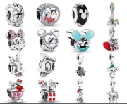 Charms myszka Micky Minnie srebrny, różne wzory, do bransoletki modułowej 