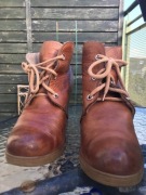 Retro botki za kostkę koturny high toffie 37 sznurowane skórzane 8cm