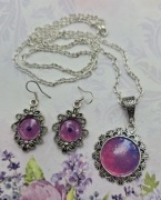 Srebrny komplet biżuterii gotycki rustykalny barokowy vintage gothic goth