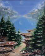 Obraz ręcznie malowany 30/40 cm. OPRAWIONY 