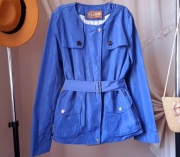 Kurtka safari Massimo Dutti L 40 niebieska z paskiem elegancka