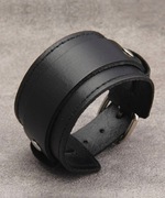 BRANSOLETKA DAMSKA MĘSKA SZEROKA CZARNA ZAPIĘCIE STANDARD