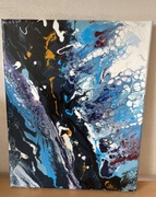 Obraz ręcznie malowany akryl pouring na płótnie Abstrakcja