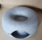 Okrągłe filcowe tunelowe legowisko dla kota, rozpinane,  duże, mało używane