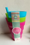 Kubki ze słomką dla dzieci 3 sztuki zestaw Nowe