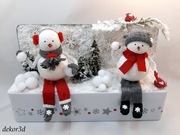 Dekoracja świąteczna zima bałwanek puszka święta