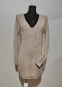 Beżowa dzianinowa sweterkowa sukienka firmy Tally Weijl używana r XS 34/36