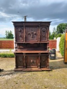 Neorenesansowy kredens z nadstawką – XIX/XX w., rzeźbiony, 2300 zł