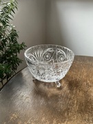 Kryształowa bombonierka na nóżkach PRL