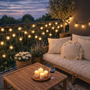 Lampki ogrodowe LED 20m 36 żarówek PILOT girlanda balkon taras