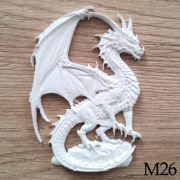 Groźny smok na szczycie góry figurka do malowania dla dzieci magnes z masy