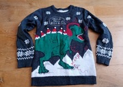 SWETER ŚWIĄTECZNY z dinozaurem rozmiar 13-14 lat