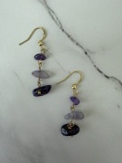 Kolczyki: ametyst, stal