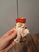 świecznik figurka świętego mikołaja, gwiazdora ceramiczna