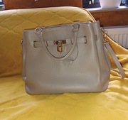 Torba duża skórzana - beżowa