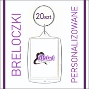 Breloczki personalizowane na ślub, chrzest, komunię. Zestaw 20szt.