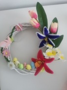 Nowy wiklinowy wianek wielkanocny na drzwi wyrob handmade 