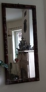 Vintage-Lustro w drewnianej ramie z lat 70-tych - PRL