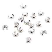 Koraliki Osłonki Maskujące, Zaciskowe, Rodowane, 3mm, 5szt.