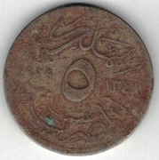 Egipt 5 milimów milliemes 1929 - 21 mm Faud I 