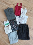 Paka ubrań damskich 10 szt. Mix rozmiarów – sukienki, spódnica, spodnie,